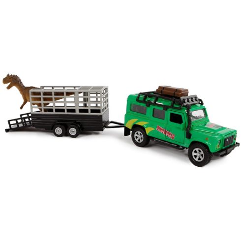 Dinó Transport Landrover terepjáróval Fém Tologatós Játékautó autó