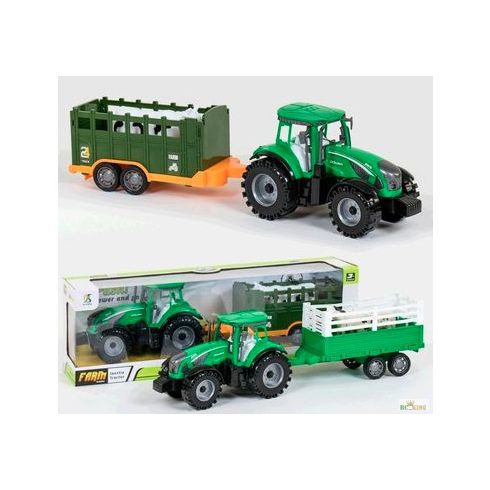 Farm Tractor Traktor Állatszállító Utánfutóval Lovacskával