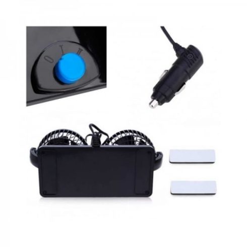 Yavis Trade Kétlapátos Ventilátoros  Dupla Autóhűtő 12V 260*95*140mm Fekete