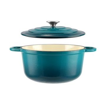   Perfect Home Zománcozott öntöttvas lábas 24 cm, 3,6L türkizkék vagy zöld 16637