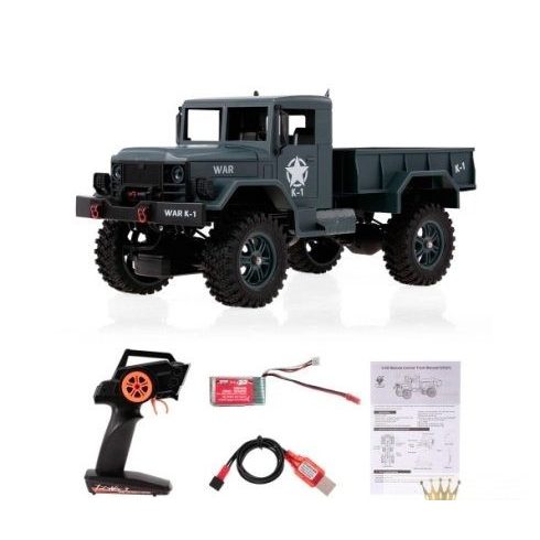 Nagy WLToys Full Finomvezérlésű 1:12 Dodge Military Truck Pakolható M35 2.4GHz 4WD Katonai Teherautó Modell 1.2Kg Teherbírás 15km/h