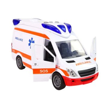   Interaktív Ambulance + Hordágy Fény és hanghatások! Ajtók nyitása 25 Cm