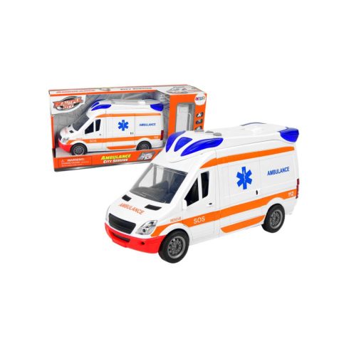 Interaktív Ambulance + Hordágy Fény és hanghatások! Ajtók nyitása 25 Cm