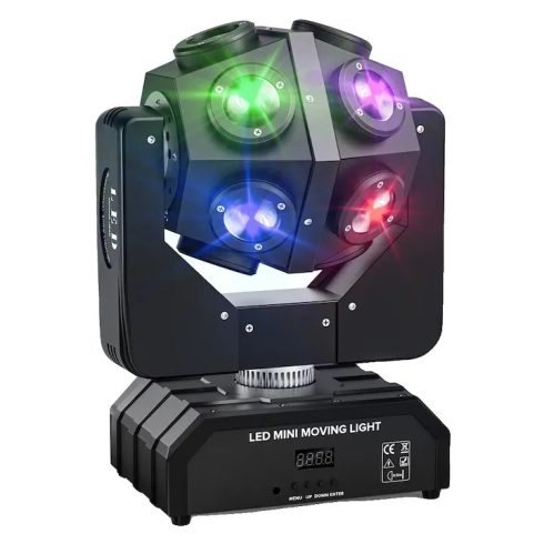 Mozgófejes LED Projektor Színpadi Lámpa 150W, Hangaktiválás, fekete Színpad Technika