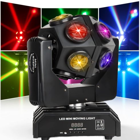 Mozgófejes LED Projektor Színpadi Lámpa 150W, Hangaktiválás, fekete Színpad Technika