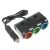 OLESSON 1523 120W univerzális autós Szivargyújtó 3 az 1-ben 2-magos 2-USB 3-foglalatos adapter - fekete