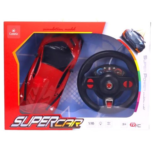 World Racing 1:16 RC Versenyautó Kormánykerék Formájú Vezérlővel 27MHz