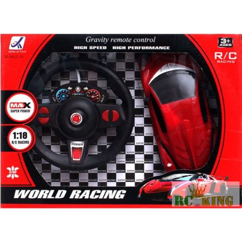 World Racing 1:16 RC Versenyautó Kormánykerék Formájú Vezérlővel 27MHz