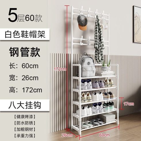 Giulia 172 Cm Könnyű Fogas és Cipőtartó Egyben Kempingbe Vendégházba Sátorba, vagy akár Otthonra Fekete vagy Fehér Cipő Tartó