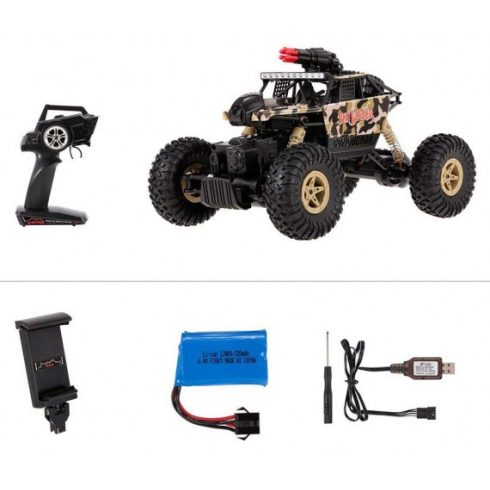 Wltoys 18428-A 1/18 2.4G 4WD Rc Trial Kamerás Sziklamászó autó 0.3MP WIFI FPV off-road RTR