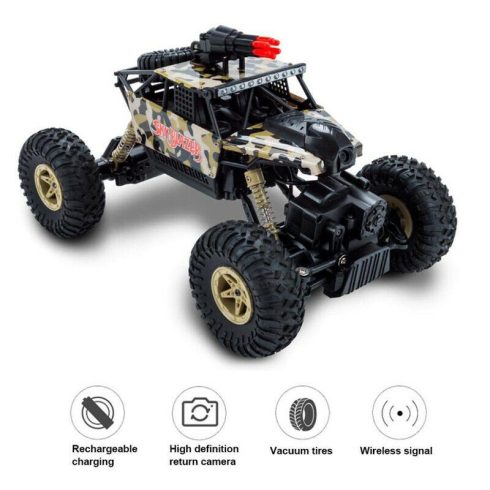 Wltoys 18428-A 1/18 2.4G 4WD Rc Trial Kamerás Sziklamászó autó 0.3MP WIFI FPV off-road RTR
