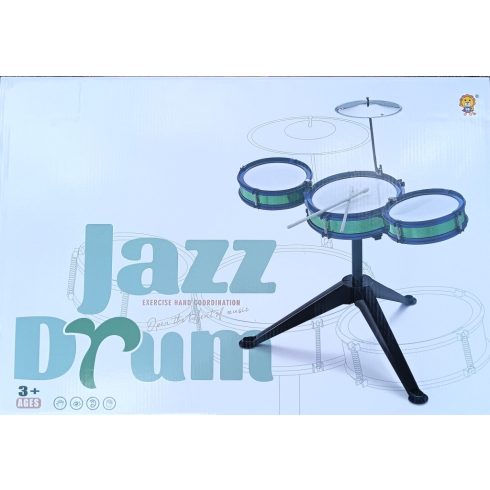 Nagy Jazz Dob Szett 4 Részes Cintányérral Játék Dobszett