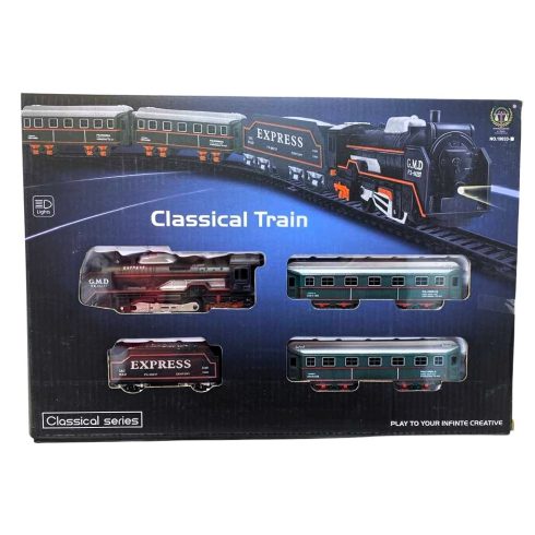 Classical Train Elemes Kisvasút Szett fény És Hanghatással Vonat Vasút Készlet