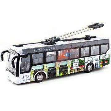   City 1:32 RC Buszmodell Távirányítós Játékautó Gyerekeknek 27Mhz RC játékautó fényfejjel 3.7V Akku Busz