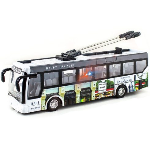 City 1:32 RC Buszmodell Távirányítós Játékautó Gyerekeknek 27Mhz RC játékautó fényfejjel 3.7V Akku Busz