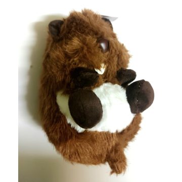 Élethű plüss hód, barna 24 cm