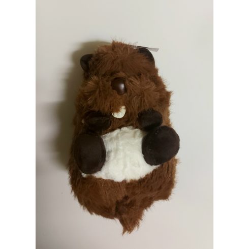 Élethű plüss hód, barna 24 cm
