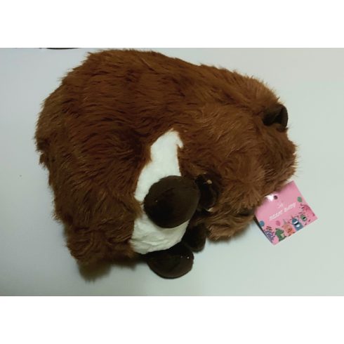 Élethű plüss hód, barna 24 cm