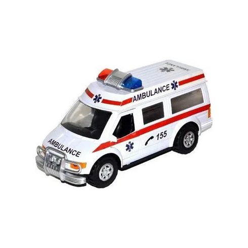 Deluxe 25 Cm  Ambulance Villogó Szirénázó Mentő Autó Ütközés Érzékeléssel