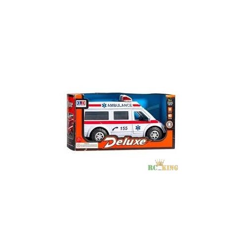 Deluxe 25 Cm  Ambulance Villogó Szirénázó Mentő Autó Ütközés Érzékeléssel