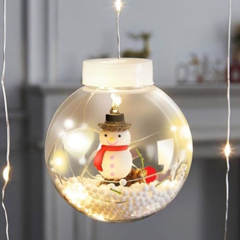 Karácsonyi LED fényfüzér gömbökkel, hóember  vagy Mikulás Télapó figurákkal 3 méter
