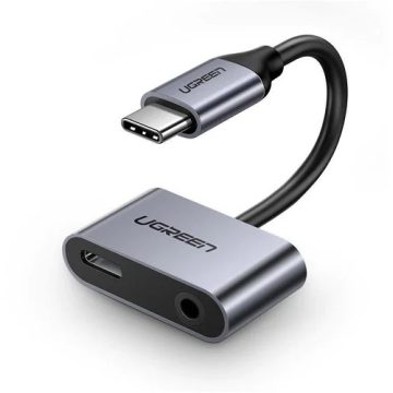   Ugreen Type-C (USB-C) to 3.5mm Jack (F) + Type-C (F) Adapter Silver