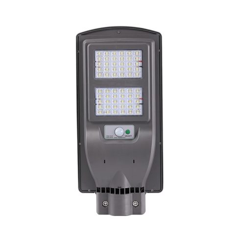 60W Napelemes kültéri LED utcai lámpa Beépített akku automatikus fényérzékelés 2 fényerő fokozat Folyamatos 50% mozgás esetén 100%