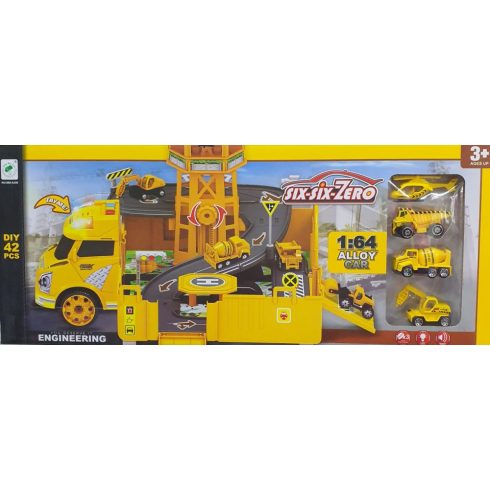 Six Six Zero Police Rendőrség Autó Készlet Szállító Autóval 42 Darabos