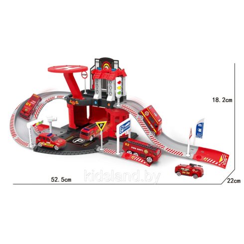 Six-six-Zero 42 darabos tűzoltóság parkolójáték (660-A87) Parkoló Játék gyerekeknek