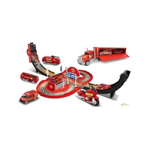 Six Six Zero Fire Tires Orbit Parking Tűzoltóság Parkoló 1 Kamion 6 Kisautó Jelzőtáblák