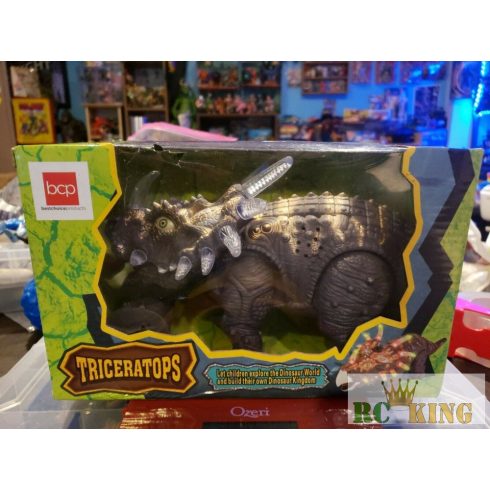 Dinosaur Family Triceratops Elemes Dinosaurus Mozog Világít