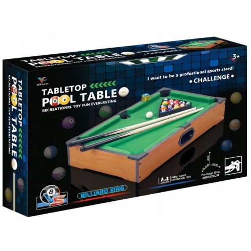 Hot Hit Minőségi Fa Keretes Biliárd Szett Játék Gyerekeknek 52 Cm Asztallal