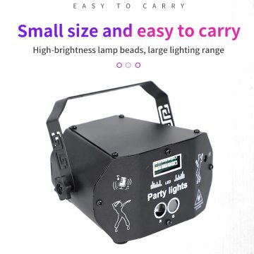   Lézerfény, 6 W, 3 az 1-ben, RGBW, alumíniumötvözet, távirányító, fekete