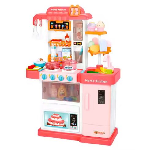 Crazzi Chéf Minőségi Zenés Gyerek Konyha rózsaszín fényekkel és vízzel 7072 Rózsaszín