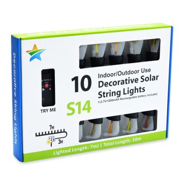   7 Méteres Napelemes Izzósor Kültérre - Multicolor + Meleg fehér