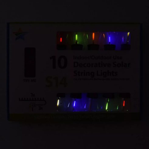 7 Méteres Napelemes Izzósor Kültérre - Multicolor + Meleg fehér