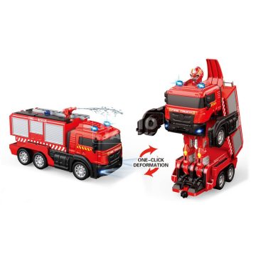RC transzformer tűzoltó autó, vizet spriccel Akkus 3.7V