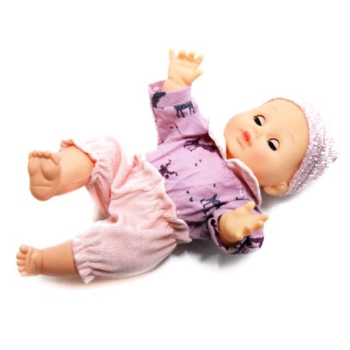 Gufan Itatható Pisilő és Beszélő Polly Játékbaba Cumisüveggel Bilivel és Tépőzáras Babaruhával – 33 cm