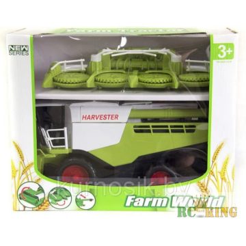   Új Farm Tractor Lendkerekes Kombájn Model Forgó Tárcsákkal Gumi Kerekekkel Combine