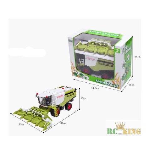 Új Farm Tractor Lendkerekes Kombájn Model Forgó Tárcsákkal Gumi Kerekekkel Combine