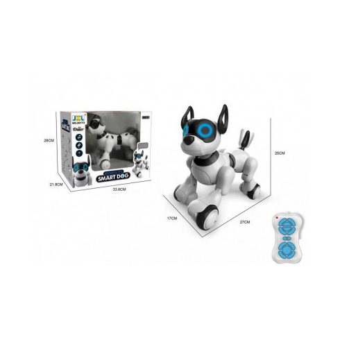 Intelligens Távirányítós Robot Kutya (Smart-Dog) pitizik sétálgat nyújtózkodik hason csúszik Kék és Rózsaszín Pöttyös színben