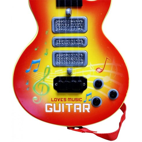 Shayson 4 húros Zenélő Elektromos Gyermek Gitár, oktatójáték, ajándék kisgyermeknek (SÁRGA)