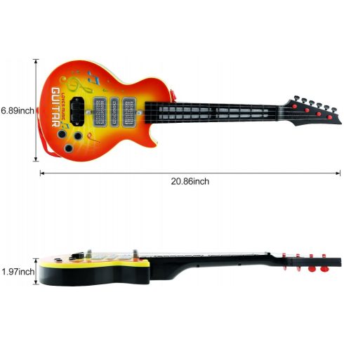 Shayson 4 húros Zenélő Elektromos Gyermek Gitár, oktatójáték, ajándék kisgyermeknek (SÁRGA)