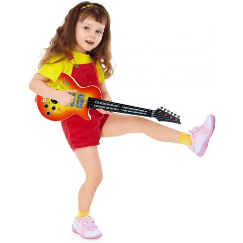 Shayson 4 húros Zenélő Elektromos Gyermek Gitár, oktatójáték, ajándék kisgyermeknek (SÁRGA)