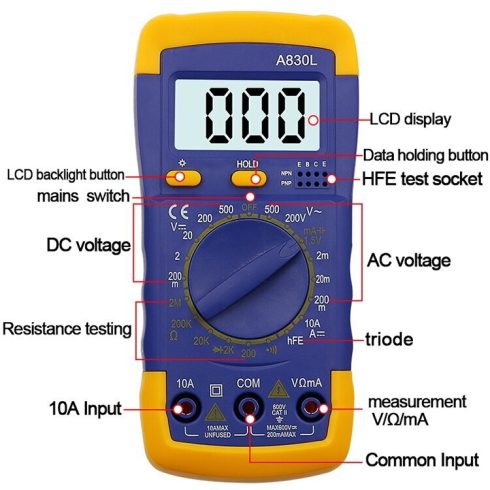 Digitális multiméter A830L
