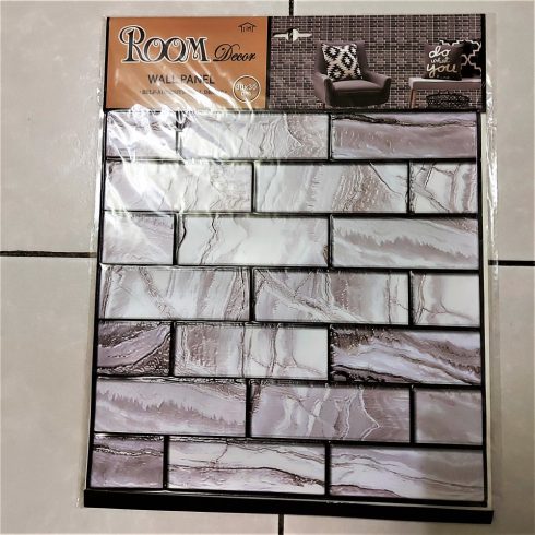 3 Darab 3D Rusztikus Fehér Márvány Hatású Falpanel Öntapadós Fürdőszobában Wc-be Szobába Felragasztható Beltérre 30X30 Cm Falmatrica