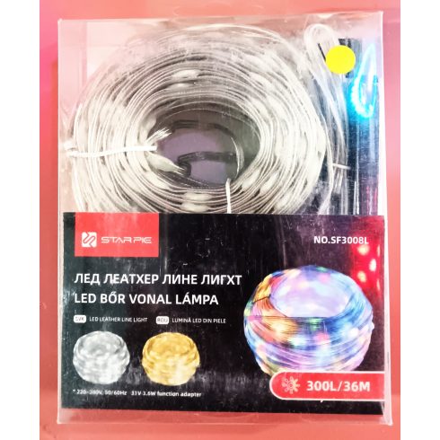 300 LED-es karácsonyi fényfüzér távirányítóval – 8 világítási móddal, színes (BB-17243)