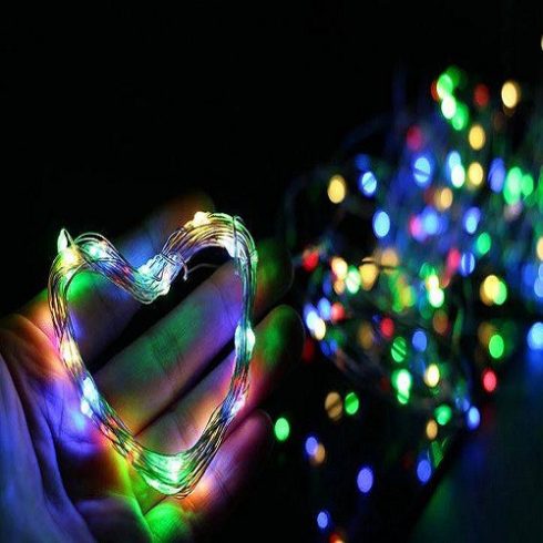 300 LED-es karácsonyi fényfüzér távirányítóval – 8 világítási móddal, színes (BB-17243)