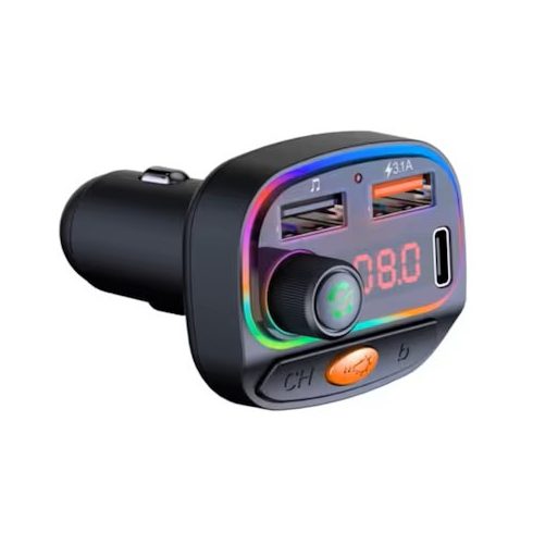 ZIK FM Autós Transzmitter C15 Bluetooth MP3 Multifunkcionális 7 Színű Fényekkel