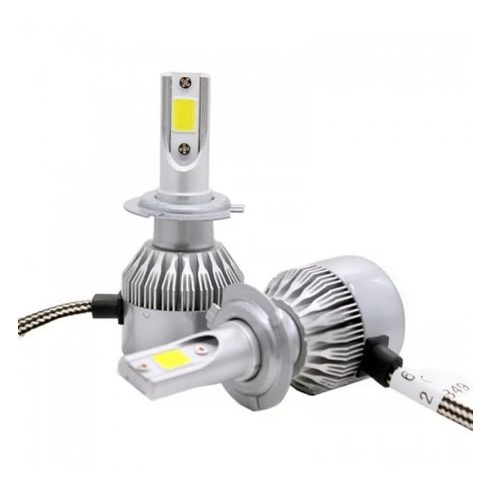 C6 LED autó fényszóró izzó pár H7 vagy H4 foglalattal - hidegfehér